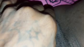 Skymile's Sensual Solo: Fat Ebony Pussy Orgasms at Bedtime