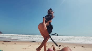 Sultry Brunette wwwSEXTRAVELclub Jerks Off on Sunny Nude Beach