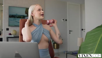 VIXEN Blue-Eyed Blonde Babe Avrora Meey Has Her Sights On Coworkers Thick Cock