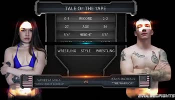Vanessa Vega Takes a Beating from Jason Michaels in a Sex Fight