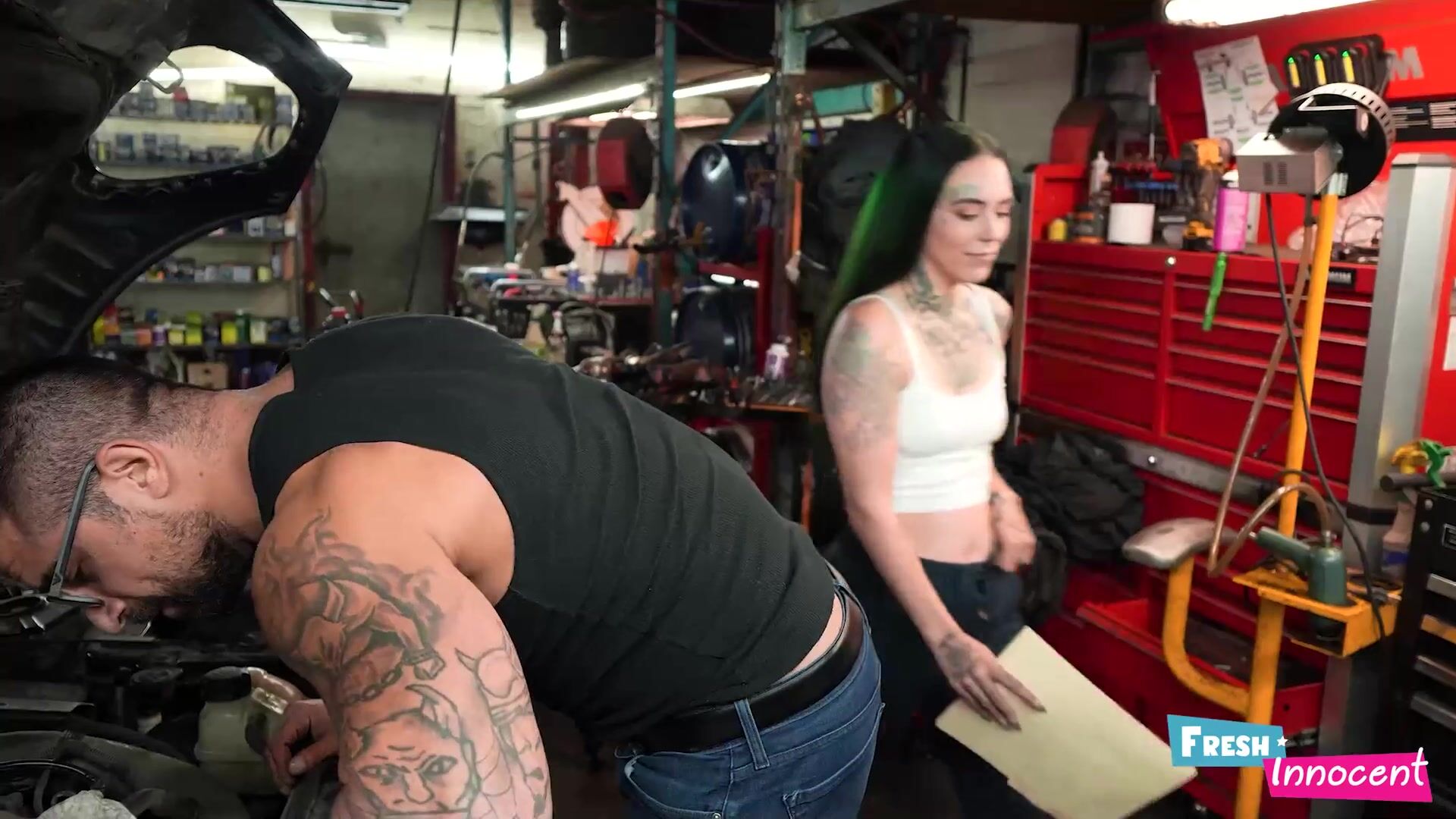Fresh & Innocent - a Teen (18+) Babe is Fucked Hard by her Mechanic
