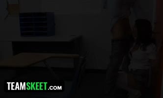 Evi Fox's Sweet 18th Valentine Surprise: Teacher Fucks Student in Class