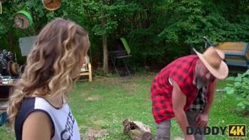 DADDY4K. Surprise sex with Daddy's huge cock while the boyfriend is fixing the floor