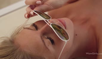 Krystal Boyd's Sun-Kissed Solo: Blonde Bombshell Anjelica Massages Her Ass