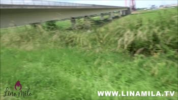 Lina-Mila's Outdoor Surprise: Shy Blonde Fucks My Mouth