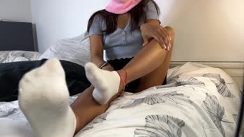 StillSinning's Sock Job Seduction: White Ankle Socks Blowjob