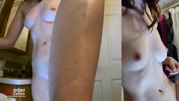 ambercalico - Amber's Secret Bathroom Session - Caught Masturbating by Hubby's Friends