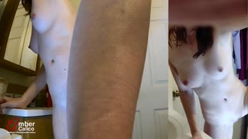 ambercalico - Amber's Secret Bathroom Session - Caught Masturbating by Hubby's Friends