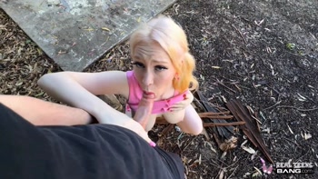 Gigi Sweets' Sensual Debut: Busty Blonde Flashes Big Boobs Outdoors