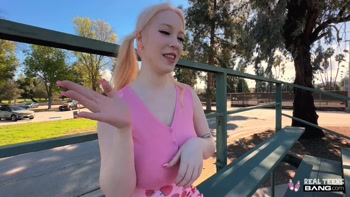 Gigi Sweets' Sensual Debut: Busty Blonde Flashes Big Boobs Outdoors