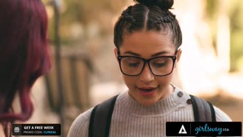 Aidra Fox and Aria Lee's College Rivalry Ignites a Scorching Threesome