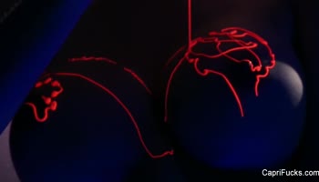 Capri Cavanni's Blacklit Seduction: Blonde Bombshell Teases and Fucks