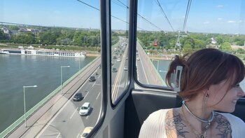 Sally Dinosaur's Sky-High Blowjob in Public