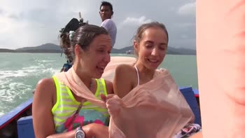 Stunning 18-Year-Old Brunette Bares Her Sexy Body by the Sea