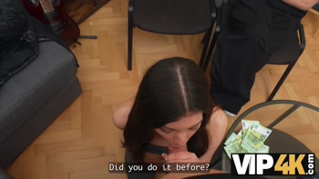 VIP4K. Two pretty Lesbians don't mind to having a Threesome with a stranger from the train