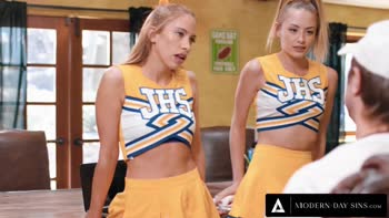 Coach Chad's Cheerleader Temptation: Khloe Kapri & Kyler Quinn Anal Threesome