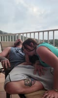 WhyteBoyCock's Monster Cock Devours Teen (18+)'s Throat on Sunny Steps