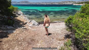 Turkish Blonde Cum Party at the Beach with LETS NUDE IT