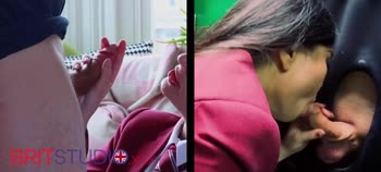 Kitty's Blowjob Battle Royale: A Sloppy Swallow Showdown