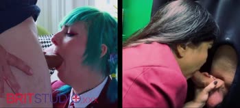 Kitty's Blowjob Battle Royale: A Sloppy Swallow Showdown