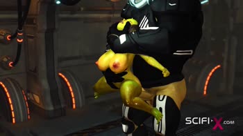 Cosmic Conquest: Anal Alien Seduction in Neon Intensity