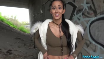 Public Agent - slim college girl with big natural tits and a tight ass first time sex outside