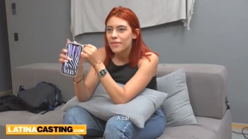 Rough Ride for Teen (18+) Redhead Latina in POV Blowjob