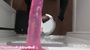 TheLatexRubberDoll's Sultry Throat Play: Deep Dildo Action