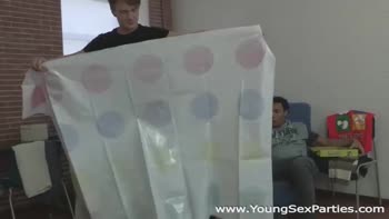 Twister to Four-Way Orgy: Brunette Teen (18+)'s Big Dick Fun