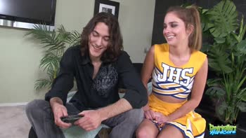Cheerleader Natalie's Uniform Lickdown
