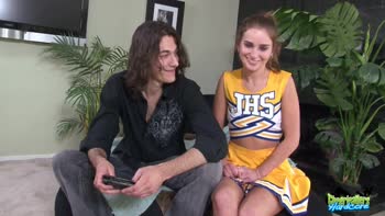 Cheerleader Natalie's Uniform Lickdown