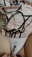 Cute Stepsister's Hairy Pussy Tease: Cock Rubs Clit for Orgasm