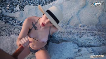 Beachside Bliss: CumForKate's Romantic Public Fling