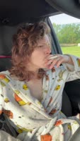 AriesLynnxo's Morning Ride: Smoking & Topless On-The-Go