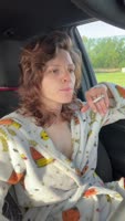 AriesLynnxo's Morning Ride: Smoking & Topless On-The-Go