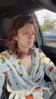 AriesLynnxo's Morning Ride: Smoking & Topless On-The-Go