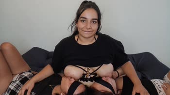 Estherr19 Teases with Lactating Lesbian Action