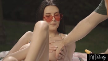 Simon Kitty Seduces Lawn Keeper Michael Fly in Raunchy Outdoor Romp