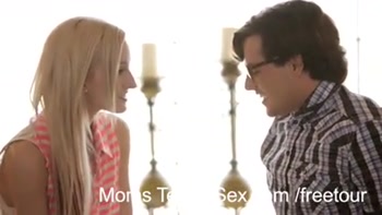 Young couple gets hands-on sex lessons from hot stepmom