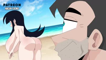Hagen Toons' Nude Beach Adventure - Big Tits, Big Dick