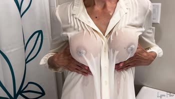 Wanna See What's Under My School Uniform? - Undressing Afterschool, Dry to Wet White Blouse