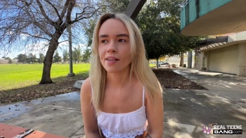 Blonde Teen (18+) Khloe's First Porn Casting: Hairy Pussy & Big Dick POV