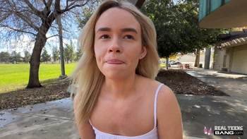 Blonde Teen (18+) Khloe's First Porn Casting: Hairy Pussy & Big Dick POV