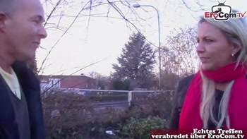 German blonde housewife approached on the street for sex