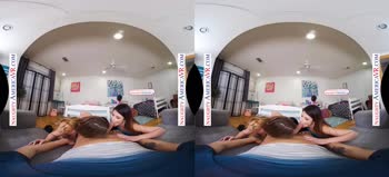 Michele James, Alex Coal, and Kenzie Madison Share a Hard Cock in College Foursome Frenzy