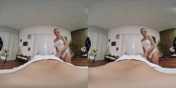 Blonde Masseuse Fucked by Stranger - Big Tits Horny Girl Footjob Massage
