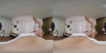 Blonde Masseuse Fucked by Stranger - Big Tits Horny Girl Footjob Massage