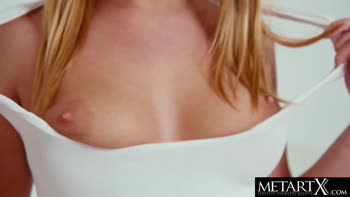 Sarika's Seductive Solace: Blonde Babe Masturbates with Mini Skirt and Pigtails