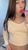 LittleWaifuuu's Seductive Solo: Fit Teen (18+) Sucks Like a Goddess