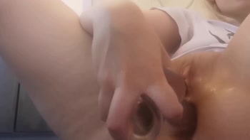 Joyliii's Hidden Pleasure: Riding a Transparent Dildo Anally
